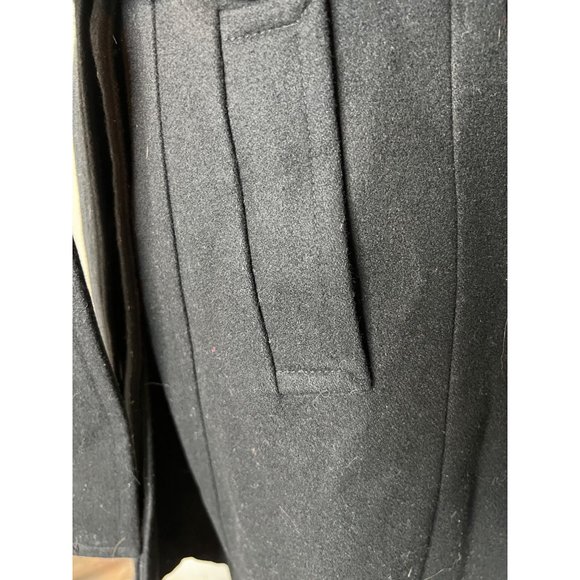 Anthropologie Love & Liberty Black Asymmetrical Belted Wrap Wool Coat Size 4 - Picture 5 of 10